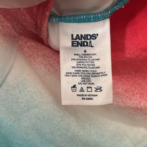 Lands End Swim Women’s Patriotic One Piece Swimsuit Size 6 Red White Blue NWT - Picture 6 of 6